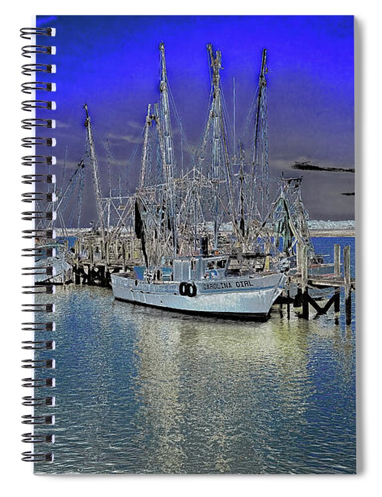 Marietta Georgia Spiral Notebook featuring the photograph Port Royal Shrimp Boats by Tom Singleton