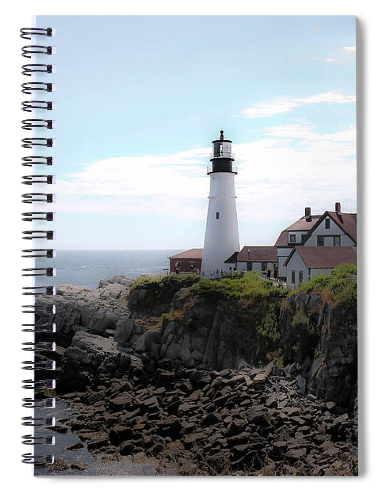 Portland Spiral Notebook featuring the photograph Portland Head Lighthouse Maine by Veronica Batterson