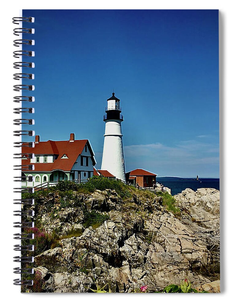 Portland Maine Lighthouse Spiral Notebook featuring the photograph Portland Light by Meta Gatschenberger