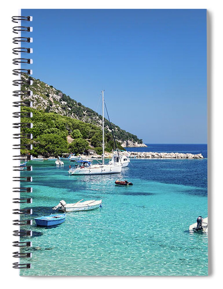 Porto Spiral Notebook featuring the photograph Porto Atheras in Kefalonia, Greece by Constantinos Iliopoulos