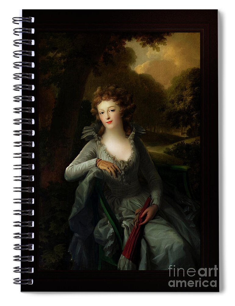 Portrait Of Jacoba Margaretha Maria Boreel Spiral Notebook featuring the painting Portrait of Jacoba Margaretha Maria Boreel by Johann Friedrich August Tischbein Classical Art by Rolando Burbon