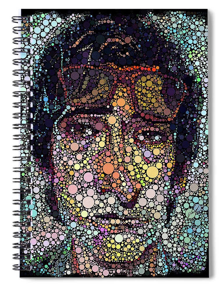 Portrait Spiral Notebook featuring the painting Portrait of the actor - Adrien Brody by Vart by Vart
