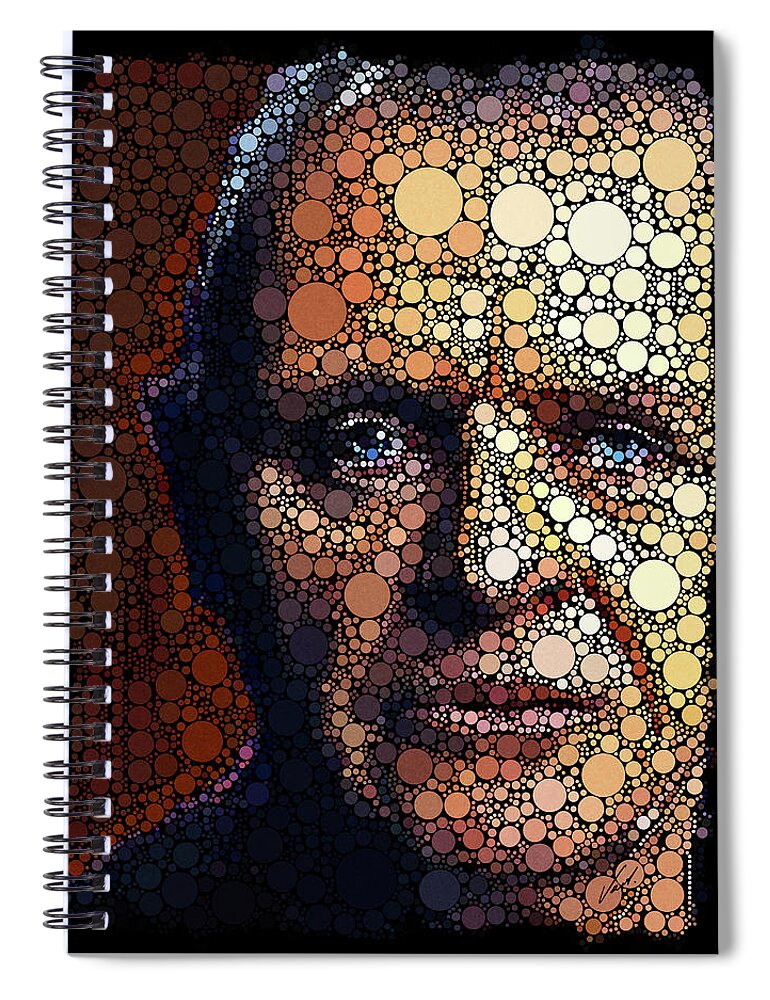 Portrait Spiral Notebook featuring the painting Portrait of the actor - Anthony Hopkins by Vart by Vart