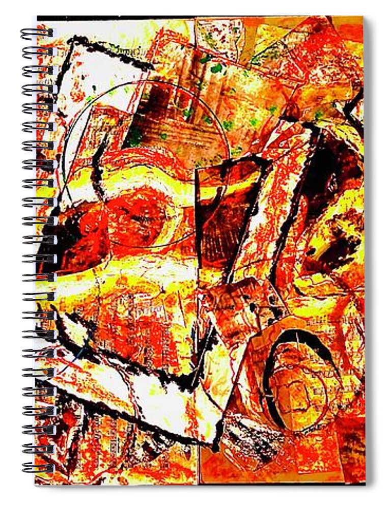 Portrait Of A Lonely Dancer Spiral Notebook featuring the mixed media Mermaid on a Lily Pad of Beethoven by Bencasso Barnesquiat