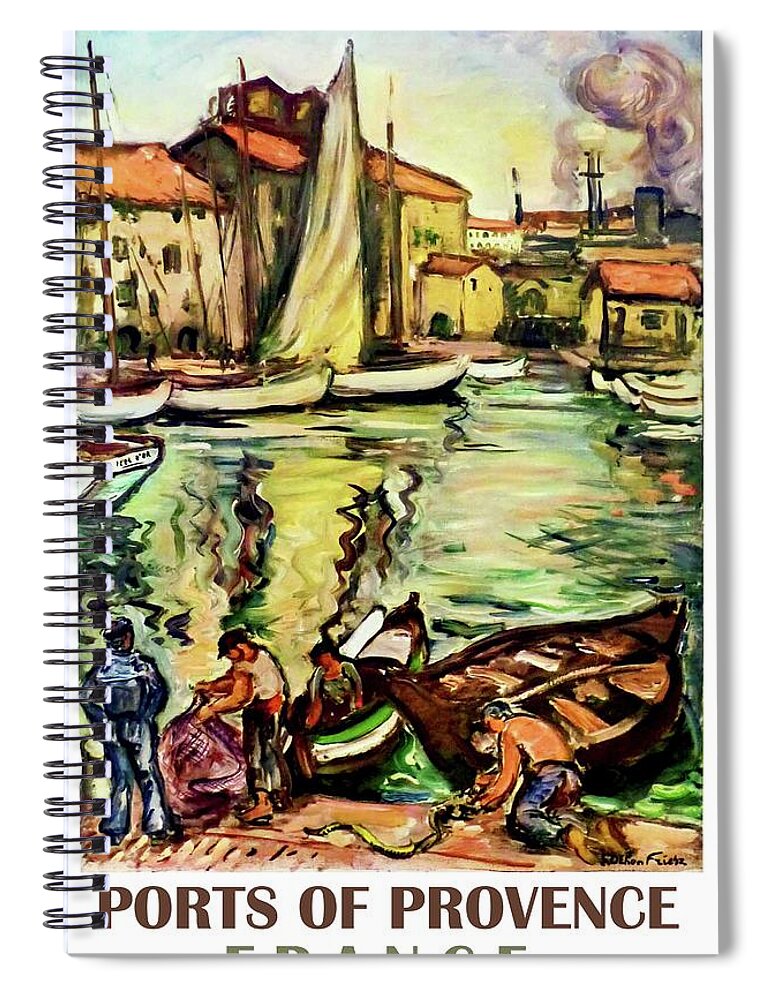 Provence Spiral Notebook featuring the digital art Ports of Provence by Long Shot