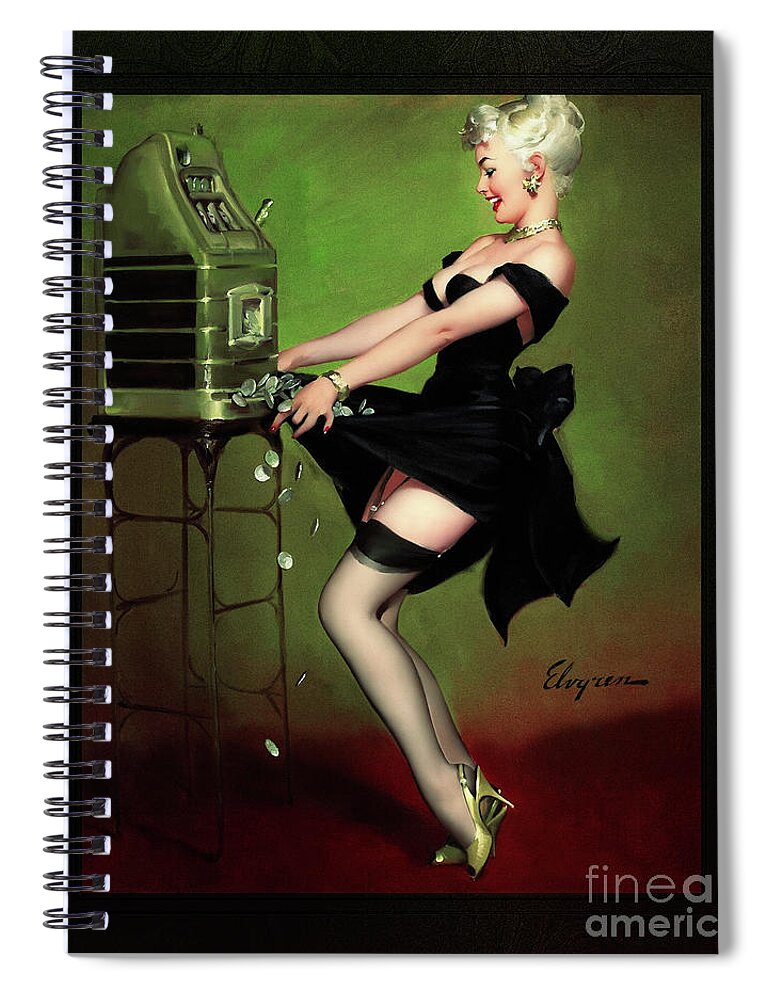 Pot Luck Spiral Notebook featuring the painting Pot Luck by Gil Elvgren Vintage Illustration Xzendor7 Art Reproductions by Xzendor7