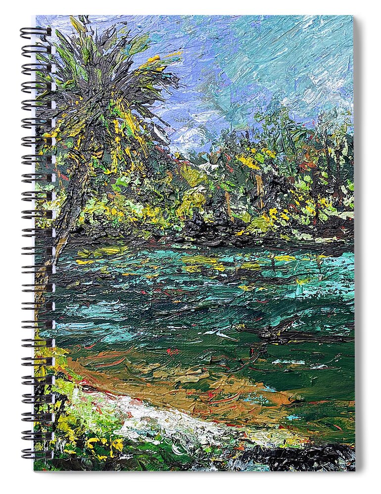 Potts Preserve Spiral Notebook featuring the painting Potts Preserve Peinture Au Couteau by Larry Whitler