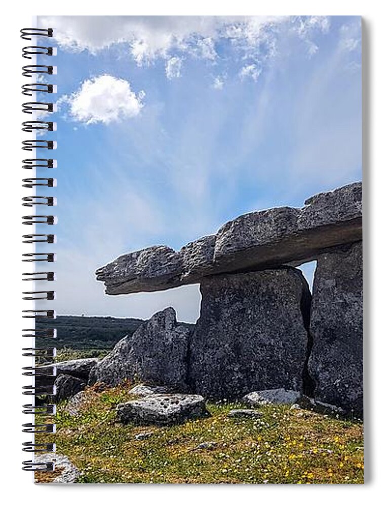 Portal Spiral Notebook featuring the photograph Poulnabrone Tomb by Joe Ormonde