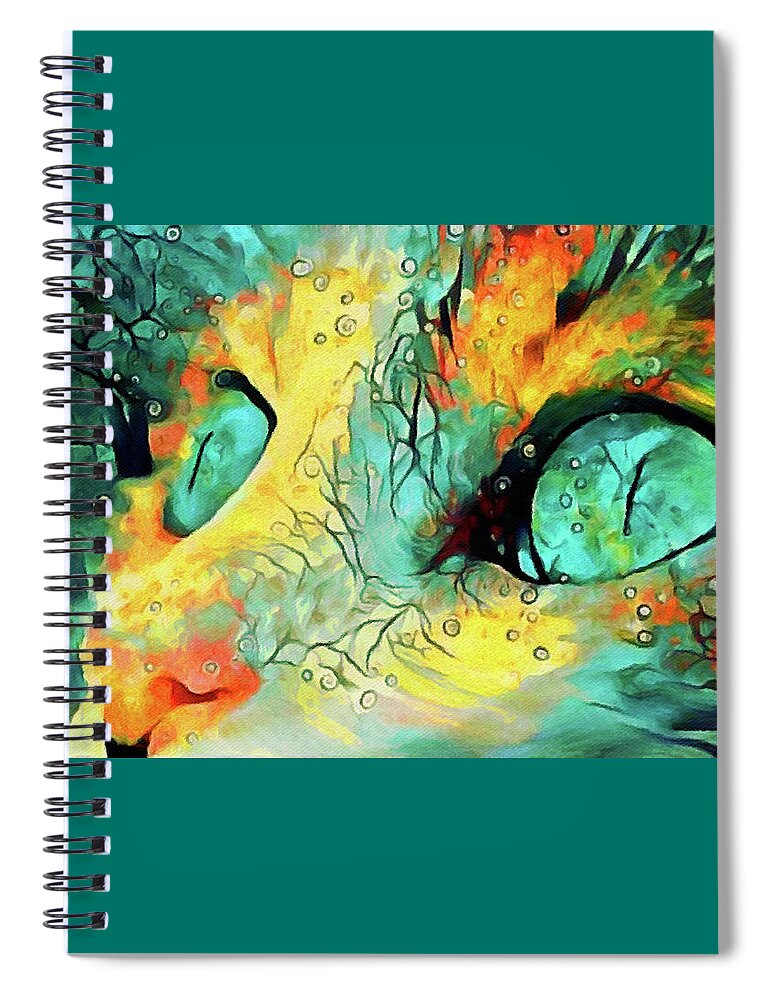 Pouncival Spiral Notebook featuring the painting Pouncival by Susan Maxwell Schmidt