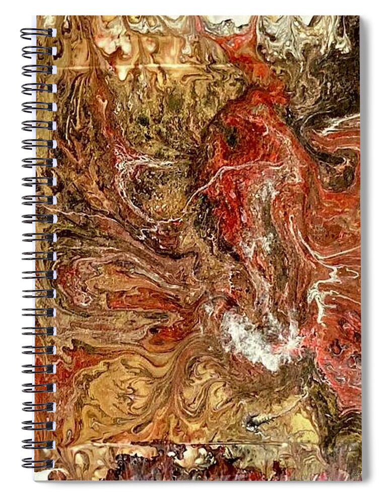 Acrylic Spiral Notebook featuring the painting Pour II The Phoenix by David Euler