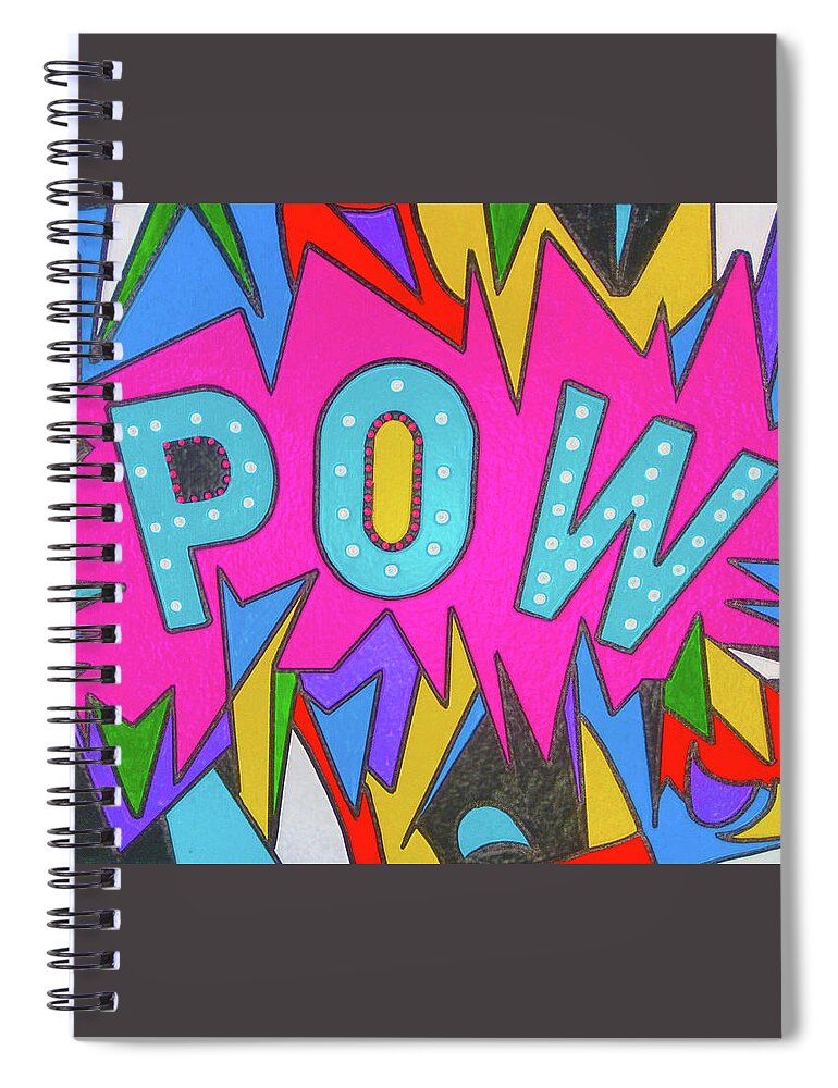 Pow Spiral Notebook featuring the painting Pow 3 by Robert Margetts