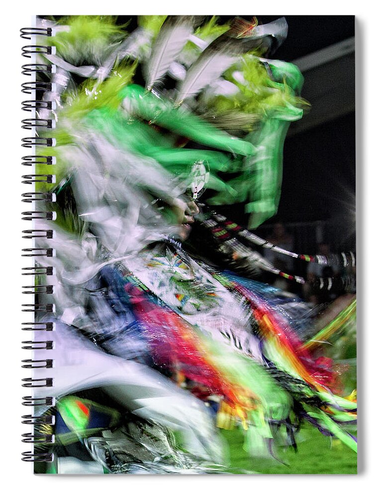 Pow Wow Spiral Notebook featuring the photograph Pow wow dancer by Cynthia Dickinson