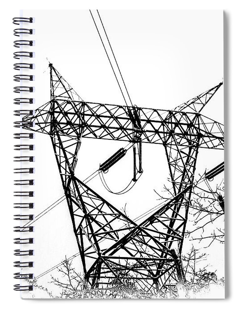 Power Lines Spiral Notebook featuring the photograph Power Lines by Louis Dallara