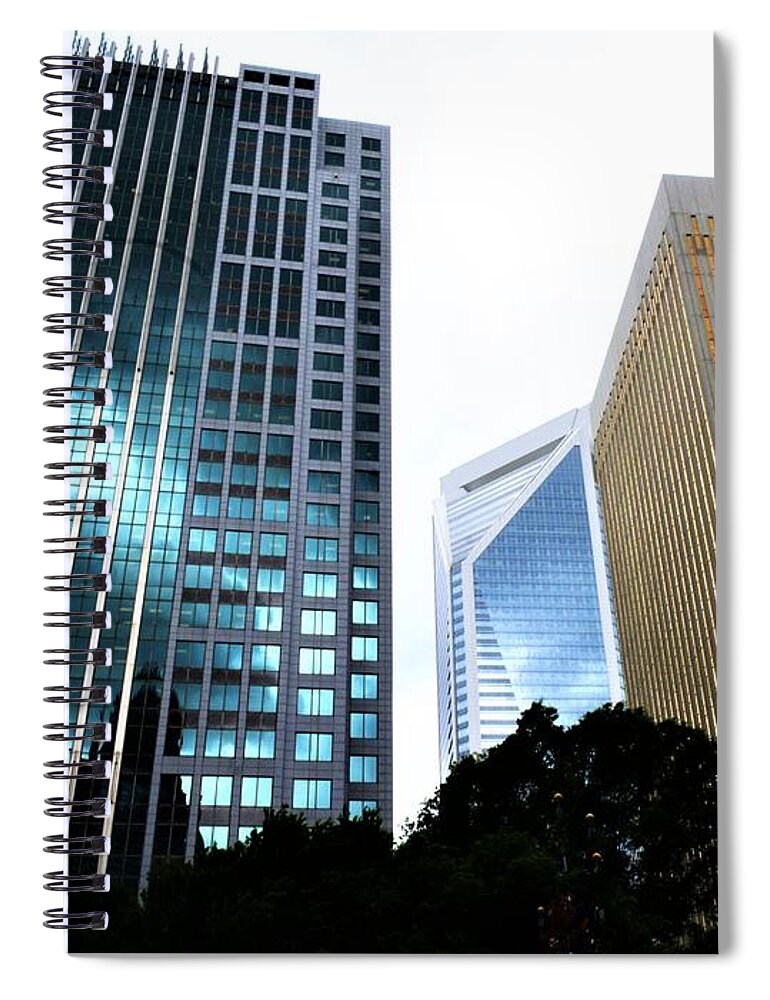 Skyscrapers Spiral Notebook featuring the photograph Power Towers by Addison Likins