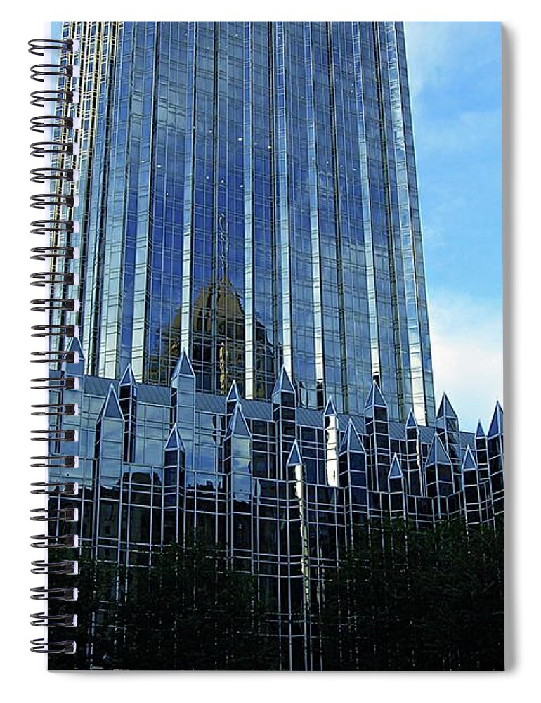 Architecture Spiral Notebook featuring the photograph PPG building3 by Christopher James