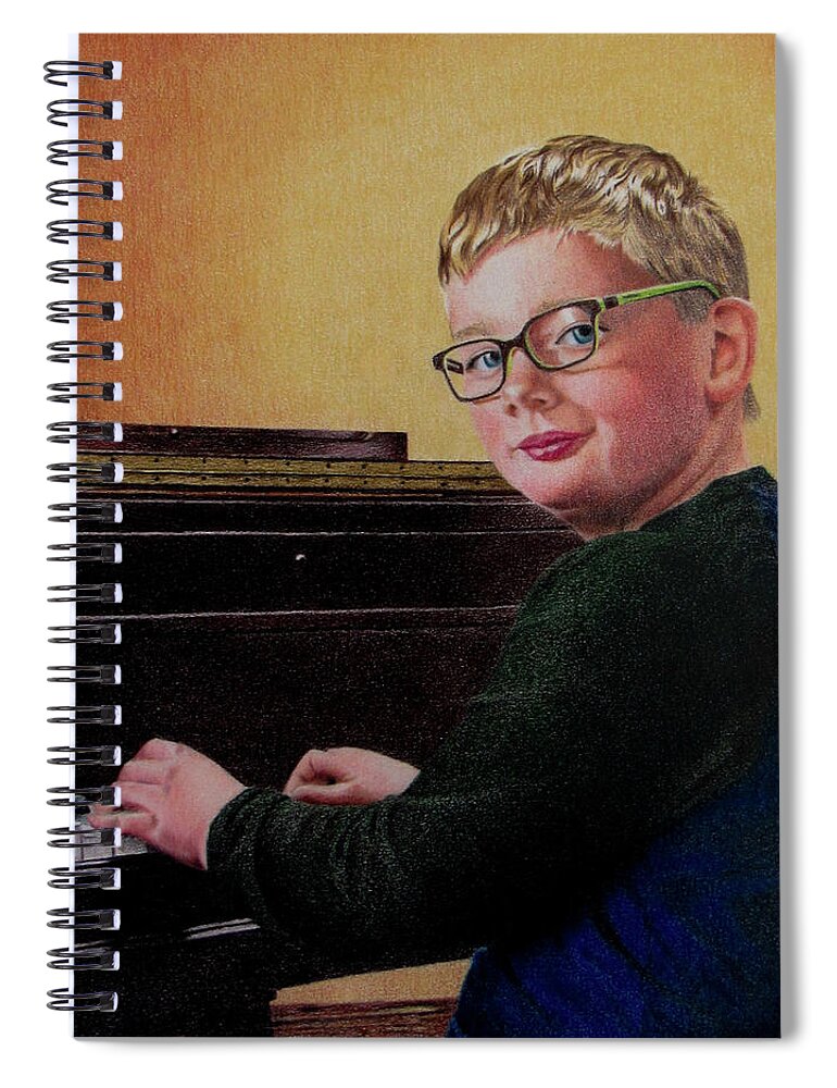 Piano Spiral Notebook featuring the drawing Practice Makes Perfect by Kelly Speros