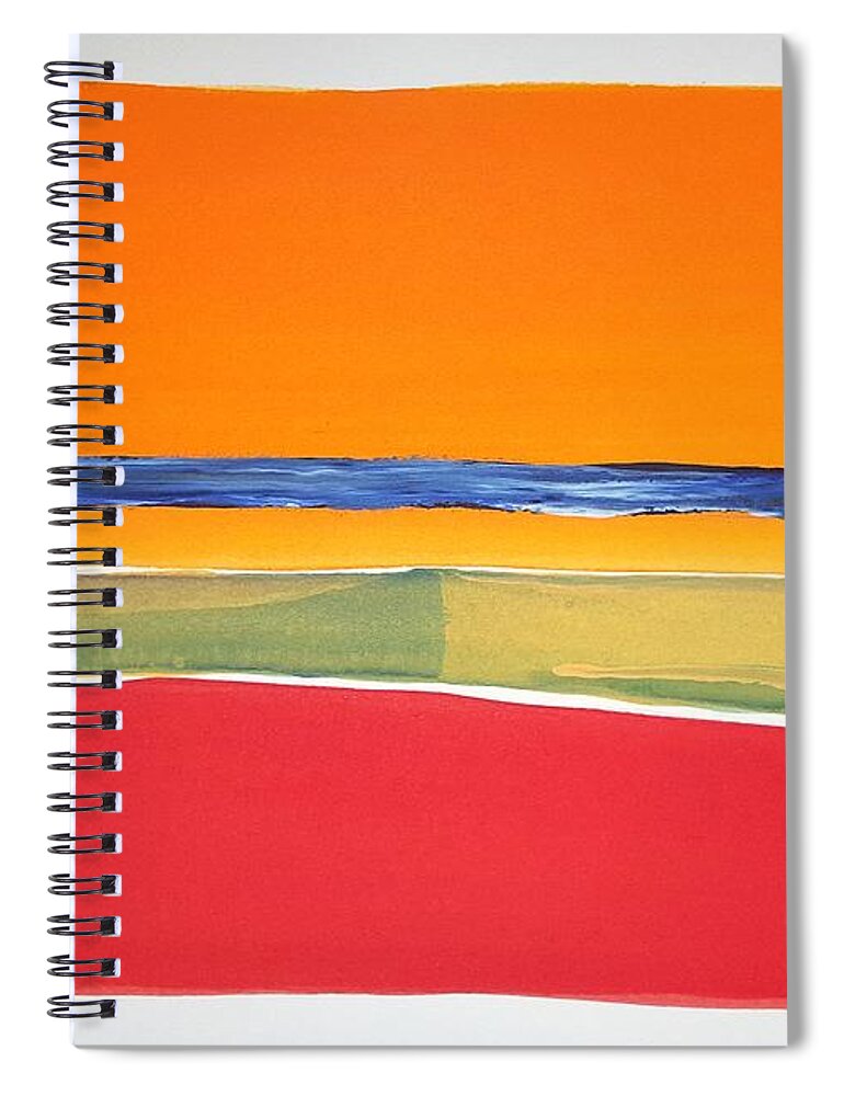 Watercolor Spiral Notebook featuring the painting Prairie Fire by John Klobucher