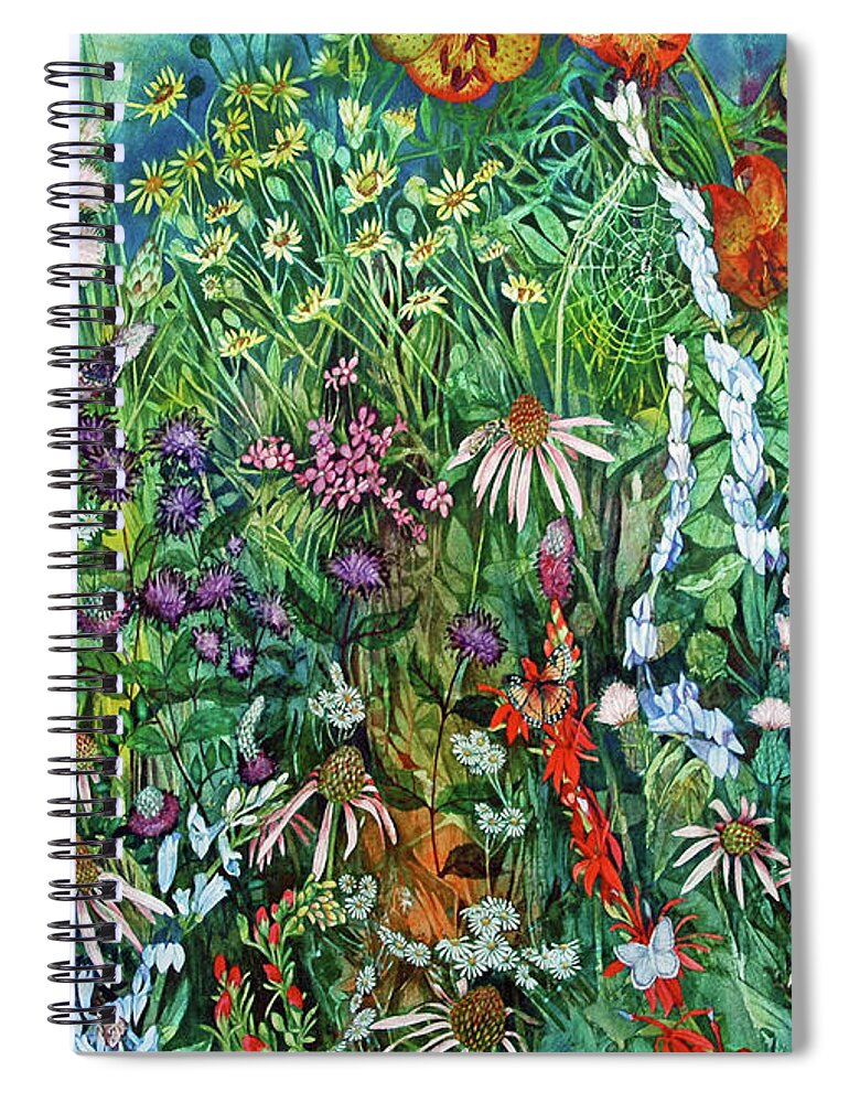 Colorful Spiral Notebook featuring the painting Summer Prairie II by Helen Klebesadel