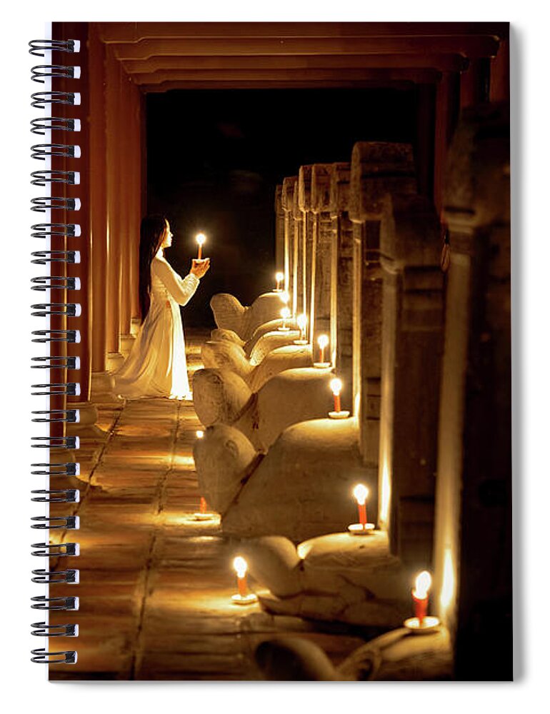 People Spiral Notebook featuring the photograph Pray for souls by Khanh Bui Phu