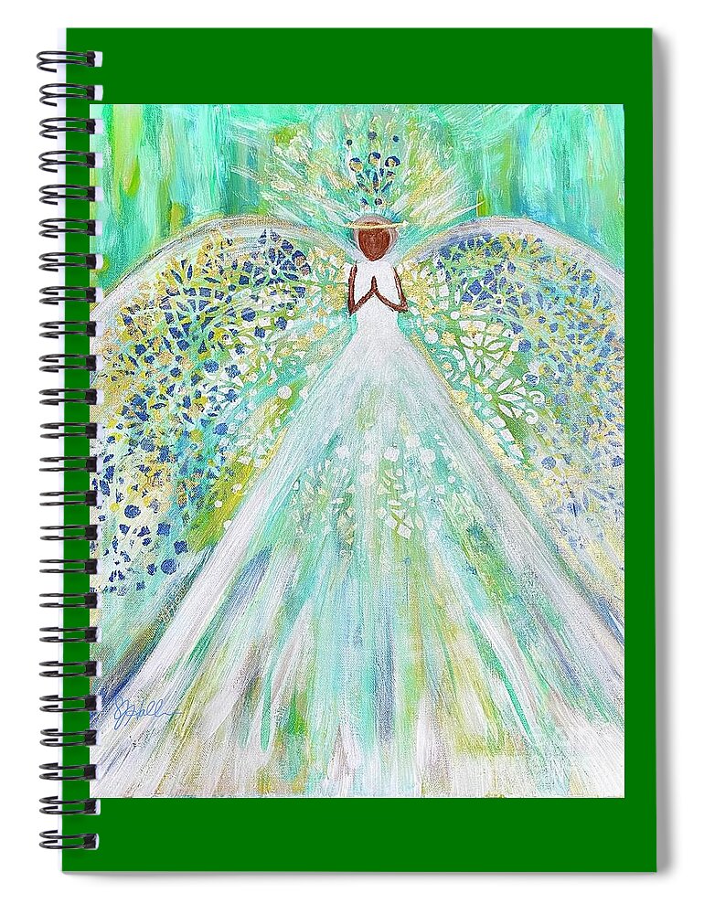 Praying Spiral Notebook featuring the painting Praying Angel by Sheila J Hall