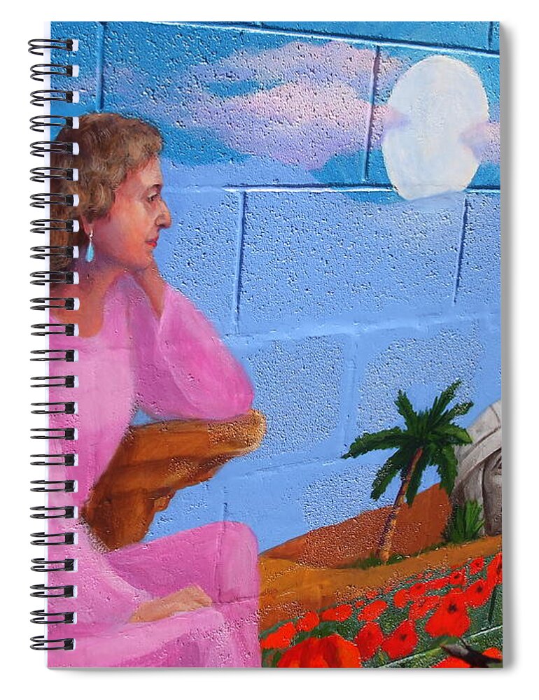 Mural Spiral Notebook featuring the painting Praying for the Earth by Marian Berg