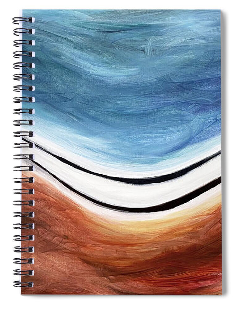Abstract Spiral Notebook featuring the painting Precipice by Pamela Schwartz
