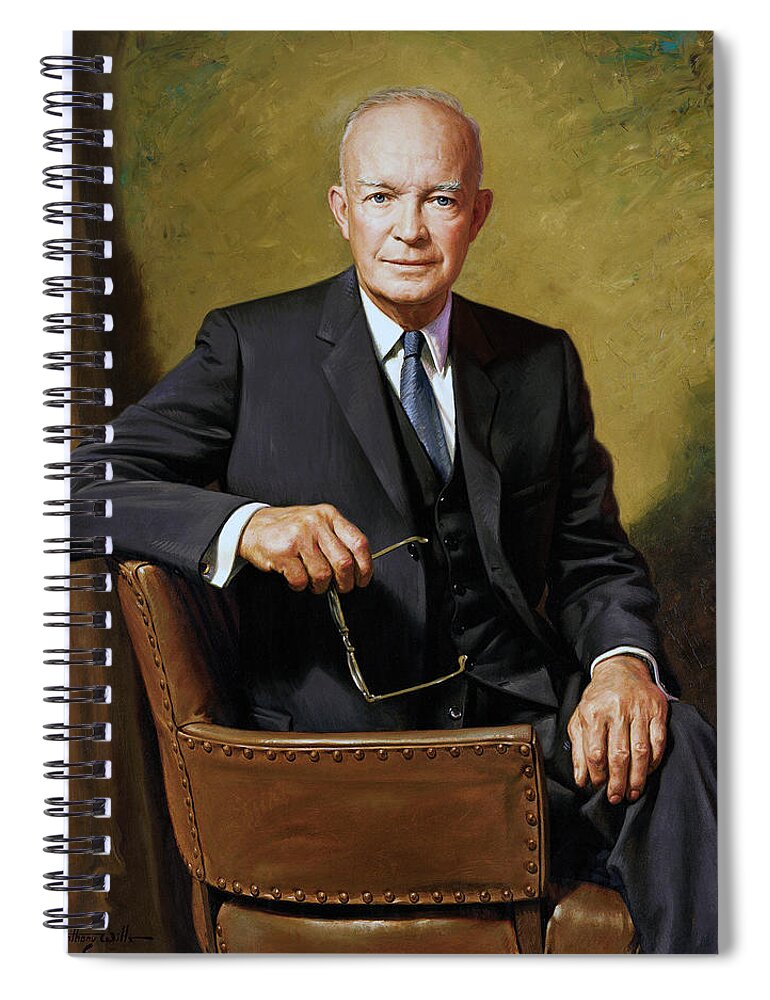Dwight Eisenhower Spiral Notebook featuring the painting President Dwight Eisenhower Painting by War Is Hell Store