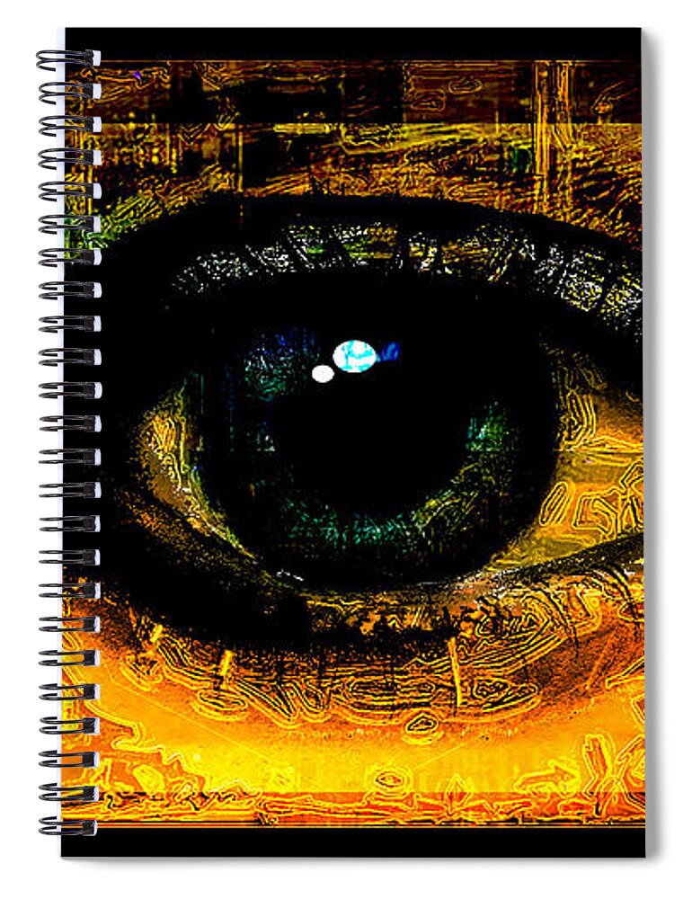 Eyes On Me Collection Spiral Notebook featuring the digital art Pretty Eye 16 by Aldane Wynter
