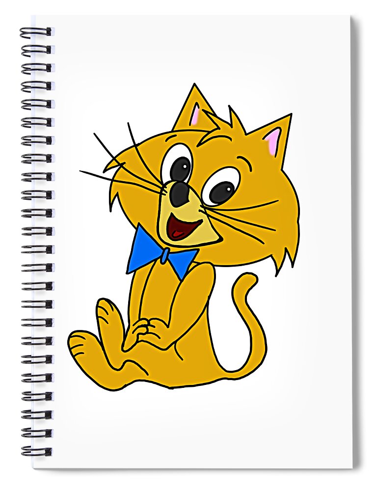 Kitty Spiral Notebook featuring the digital art Pretty Kitty Sitting Pretty by John Haldane