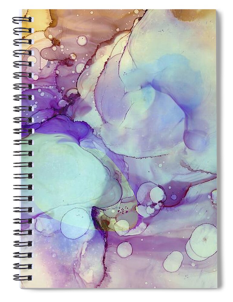 Abstract Spiral Notebook featuring the painting Primordia 3 by Gail Marten