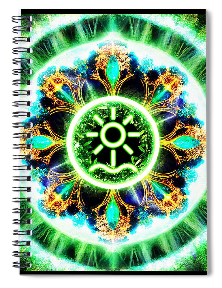 Sigil Spiral Notebook featuring the digital art Primordial element of Earth by Shawn Dall