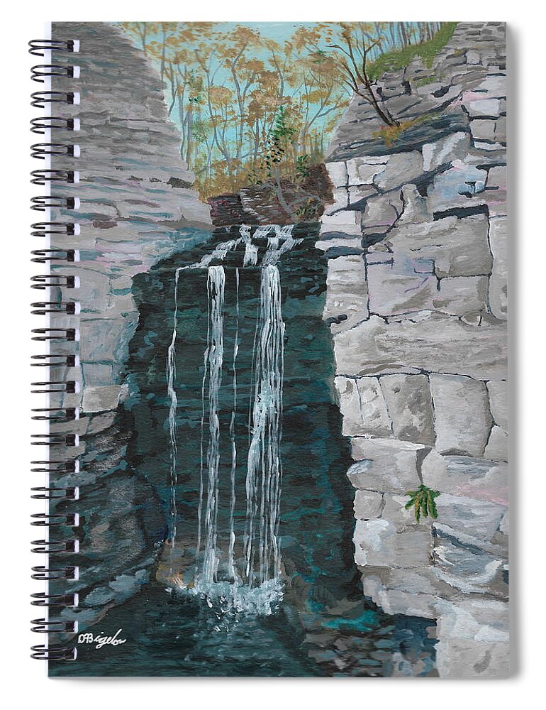 Nature Spiral Notebook featuring the painting Princess Falls by David Bigelow