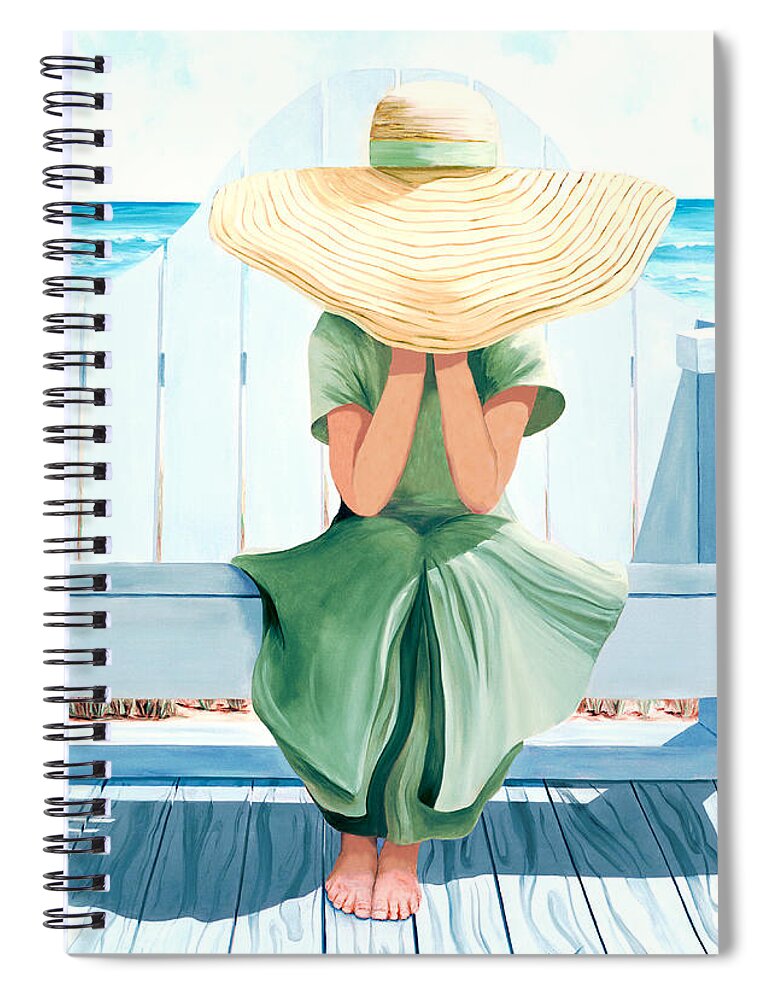 Children On The Beach Spiral Notebook featuring the painting SURPRISE ME -prints of oil painting by Mary Grden