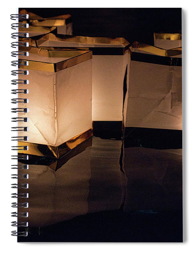 Light Spiral Notebook featuring the photograph Private Lantern Festival by Portia Olaughlin