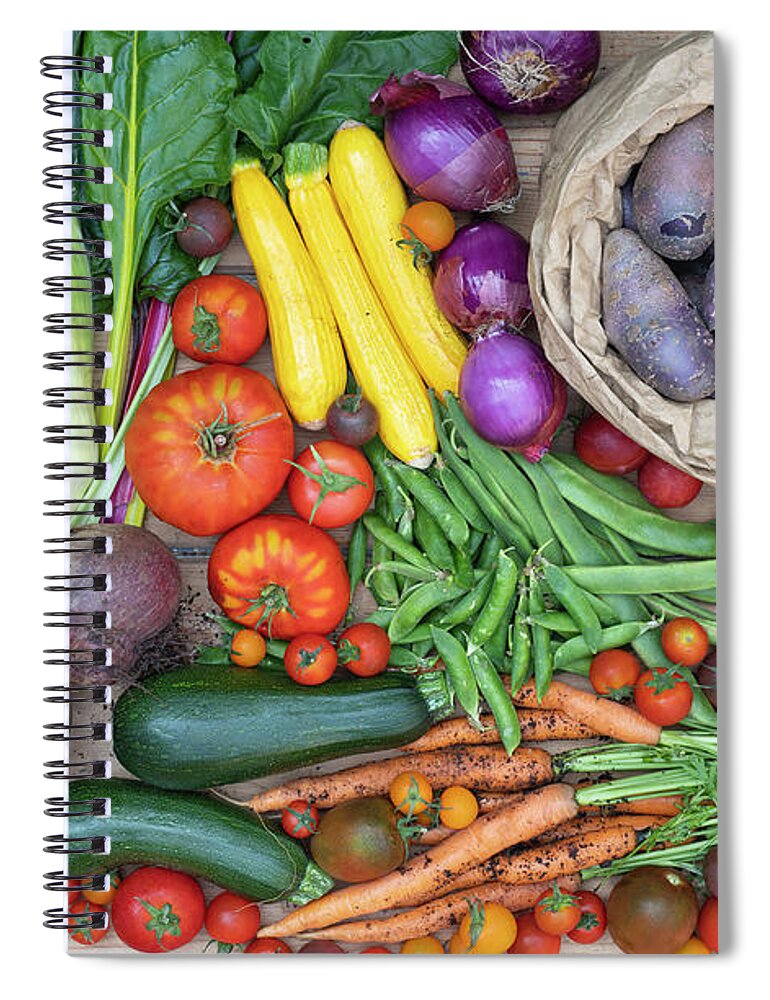 Vegetable Spiral Notebook featuring the photograph Produce From My Garden by Tim Gainey