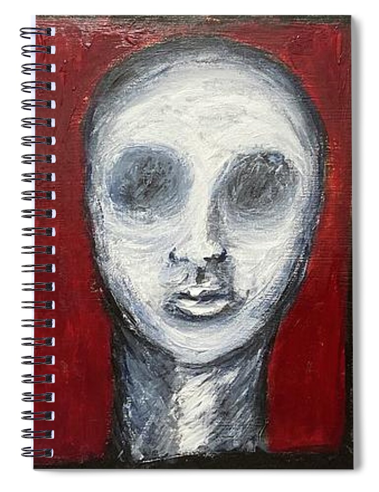Head Spiral Notebook featuring the painting Progression 2 by David Euler