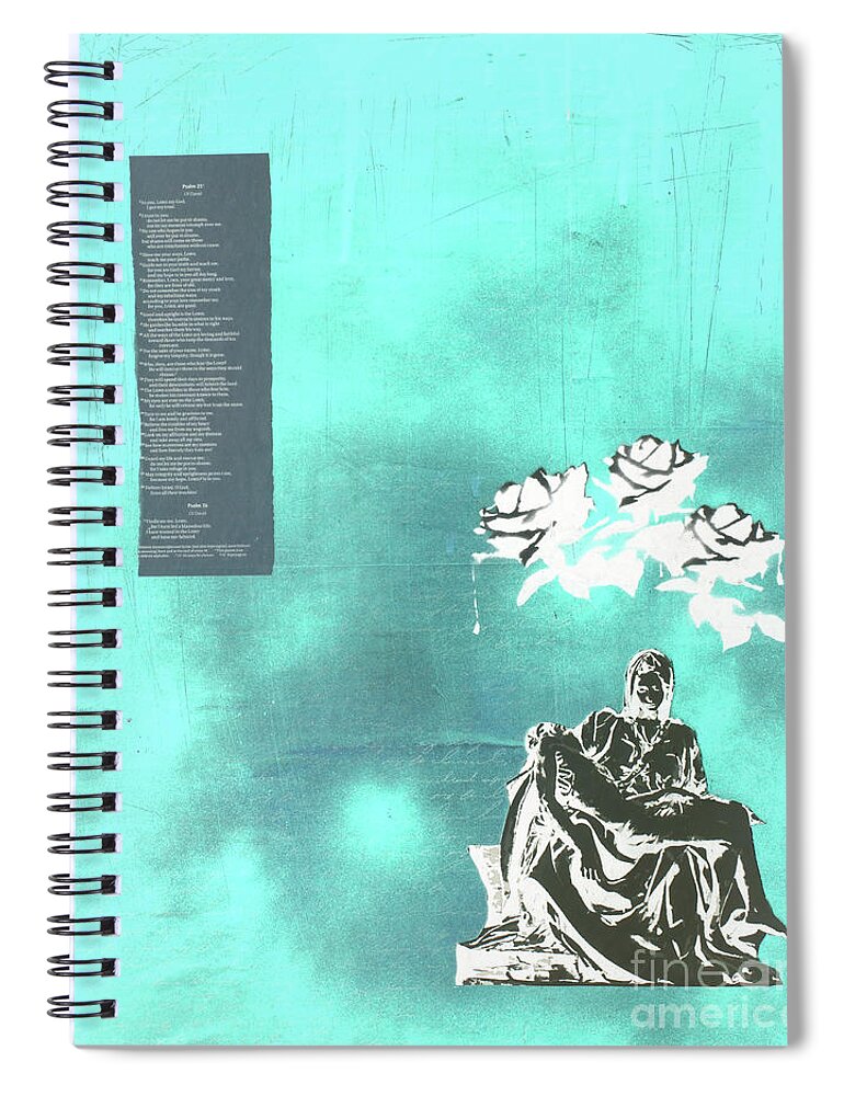 Psalm 25 Spiral Notebook featuring the mixed media Psalm 25 Version 4 by SORROW Gallery
