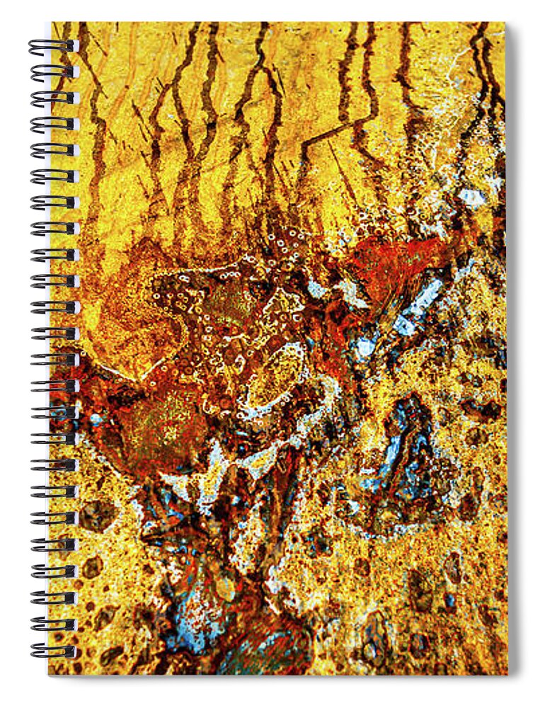 Abstract Spiral Notebook featuring the photograph Psychedelic Elephant in the Rain by Liquid Eye