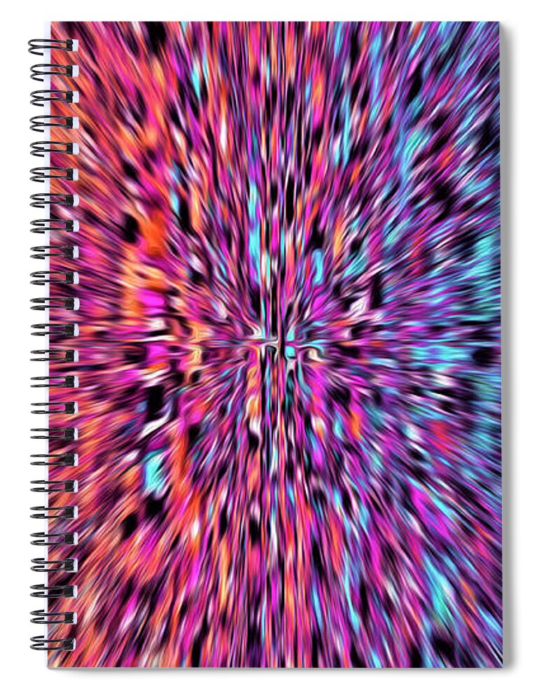 Abstract Spiral Notebook featuring the digital art Psychedelic - Trippy Optical Illusion by Ronald Mills