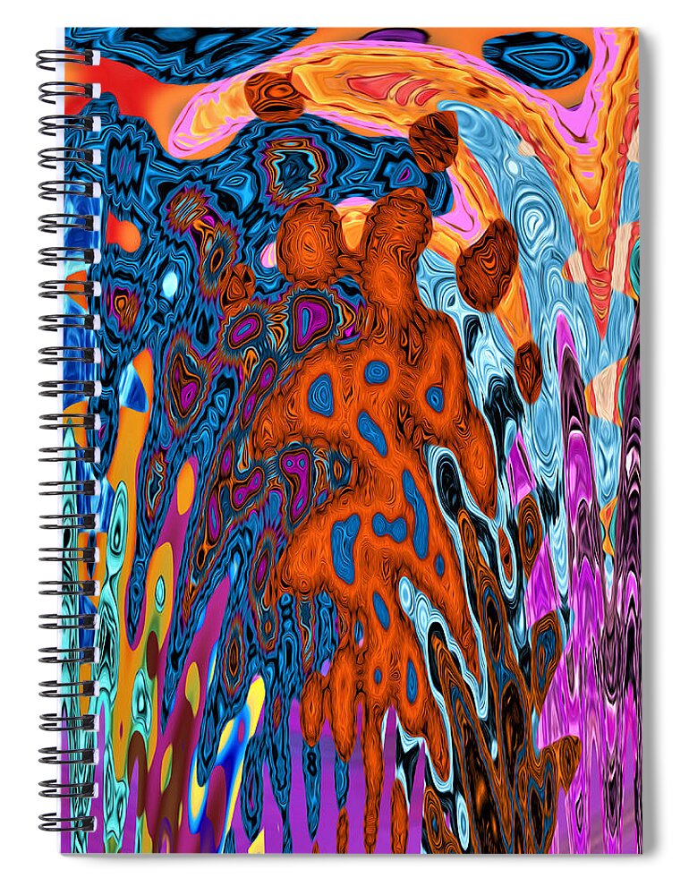 Abstract Spiral Notebook featuring the digital art Psychedelic - Volcano Eruption by Ronald Mills