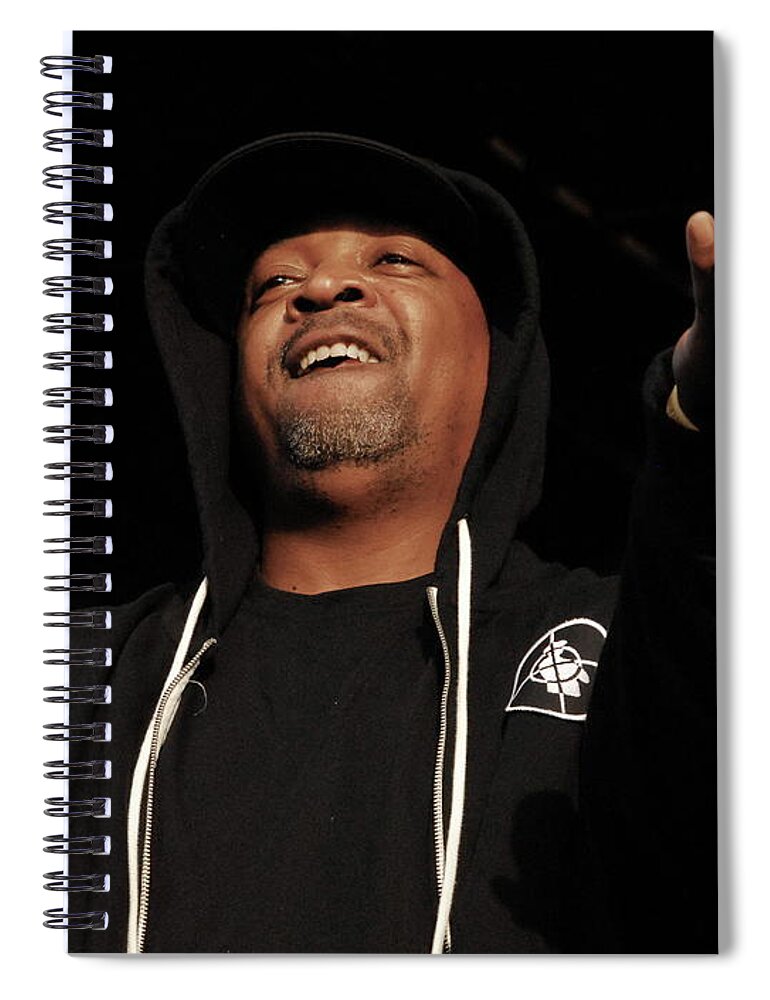 Public Enemy Spiral Notebook featuring the photograph Public Enemy - Chuck D by Andrea Kollo