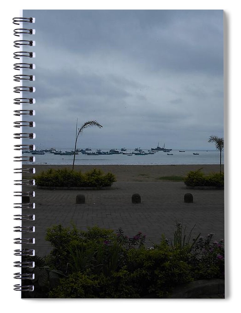 Puerto Lopez Spiral Notebook featuring the photograph Puerto Lopez Playa by Nancy Graham