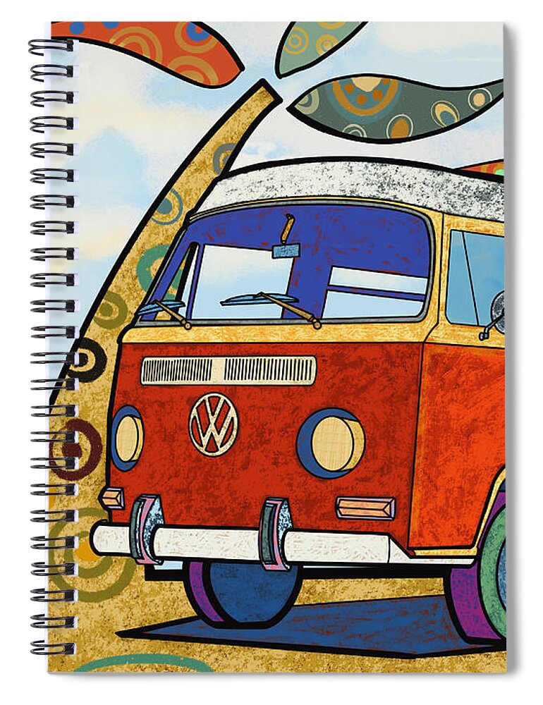 Puerto Rico Spiral Notebook featuring the painting Puerto Rican Camping by Oscar Ortiz