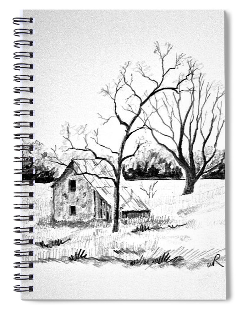 Drawing Spiral Notebook featuring the drawing Pump House by William Renzulli