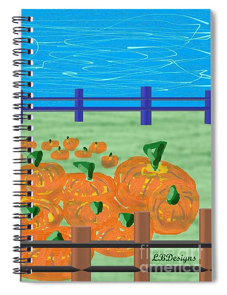 Keywords: “arts And Design”; Gallery; Images; “pumpkin Patch”; “ The Ranch”; “burgundy B.”; Quilting; “library”; Autumn Spiral Notebook featuring the digital art Pumpkin Patch The Ranch by LBDesigns