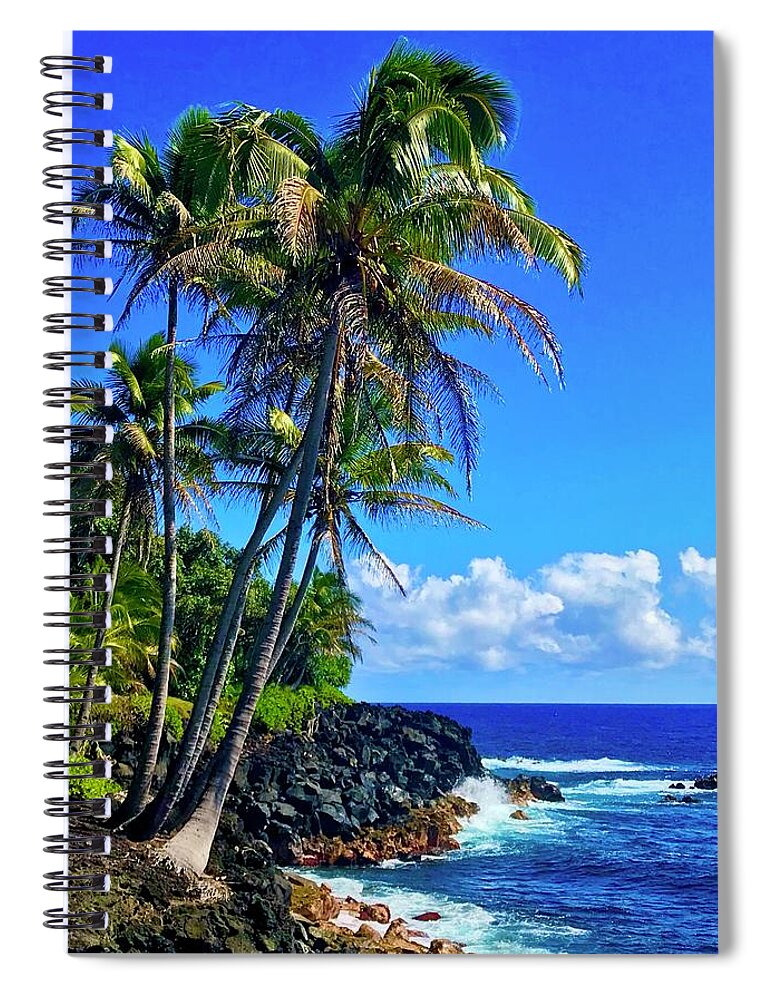  #puna #punacoastline #coastline #flowersofaloha #flowers # Flowerpower #aloha #hawaii #aloha #puna #pahoa #thebigisland Spiral Notebook featuring the photograph Puna Coastline Aloha by Joalene Young