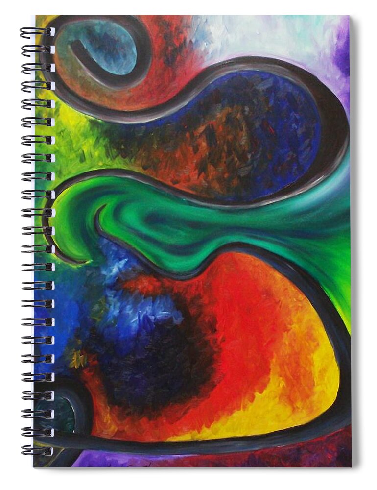 Abstract Spiral Notebook featuring the painting Purgatory by Micah Guenther