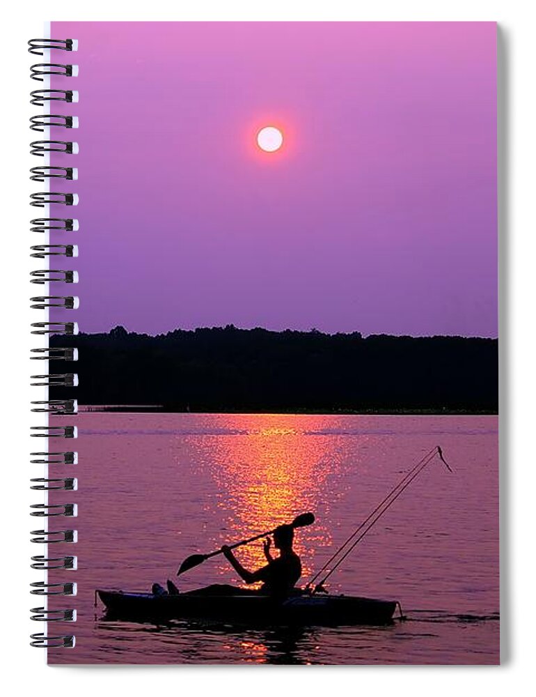 Sunset Spiral Notebook featuring the photograph Purple Haze Sunset by Mary Walchuck