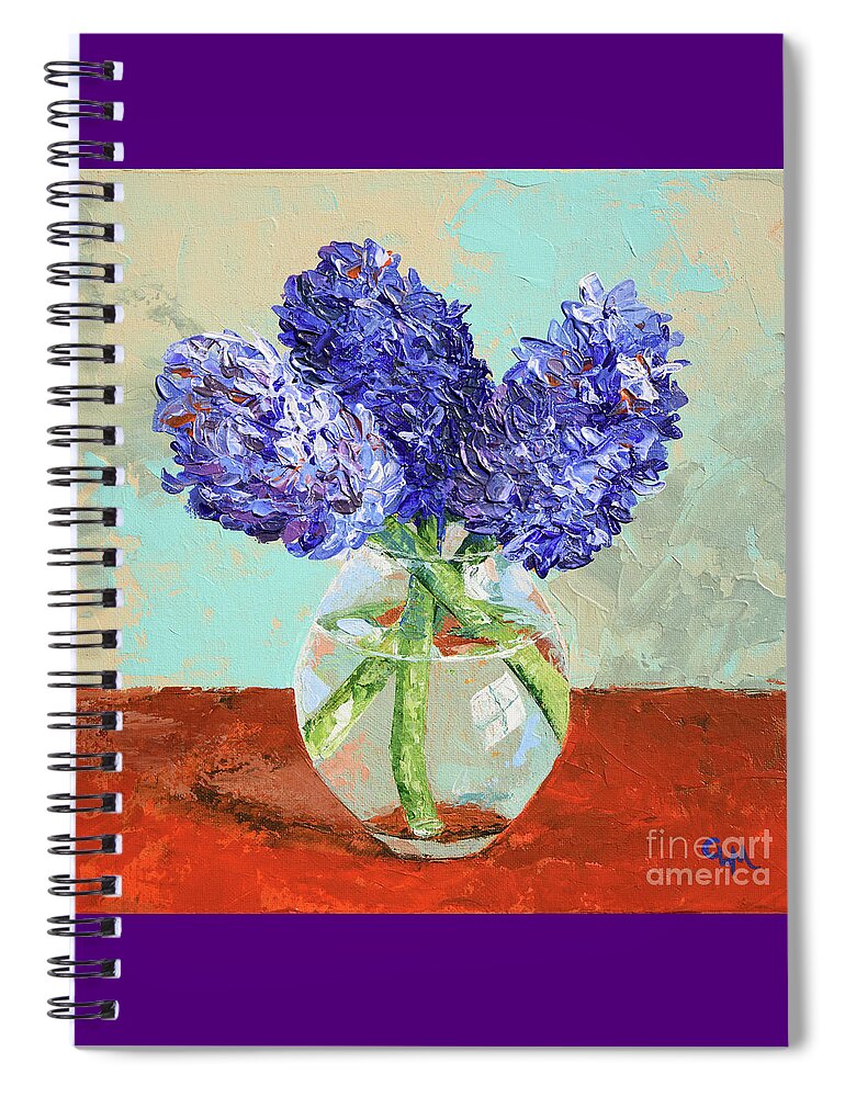 Purple Spiral Notebook featuring the photograph Purple Hyacinths from the Garden by Cheryl McClure