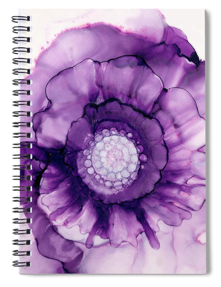 Purple Passion Flower Spiral Notebook featuring the painting Purple Passion Flower by Daniela Easter
